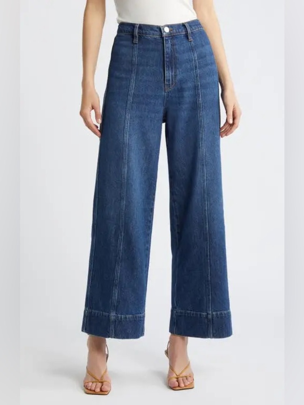 FRAME Etta The Pintuck High Waist Wide Leg Jeans